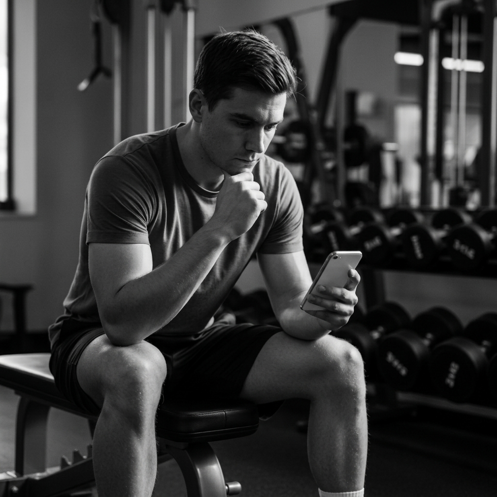 Person reviewing their fitness plan on phone